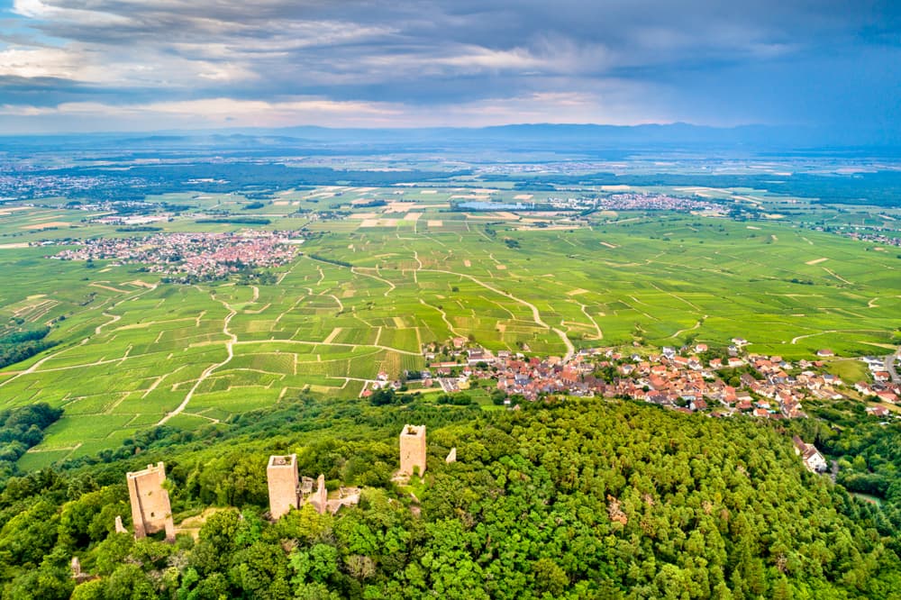 Les 3 châteaux d'Eguisheim à visiter en randonnée à coté de Colmar : le Weckmund, le Wahlenbourg et le Dagsbourg