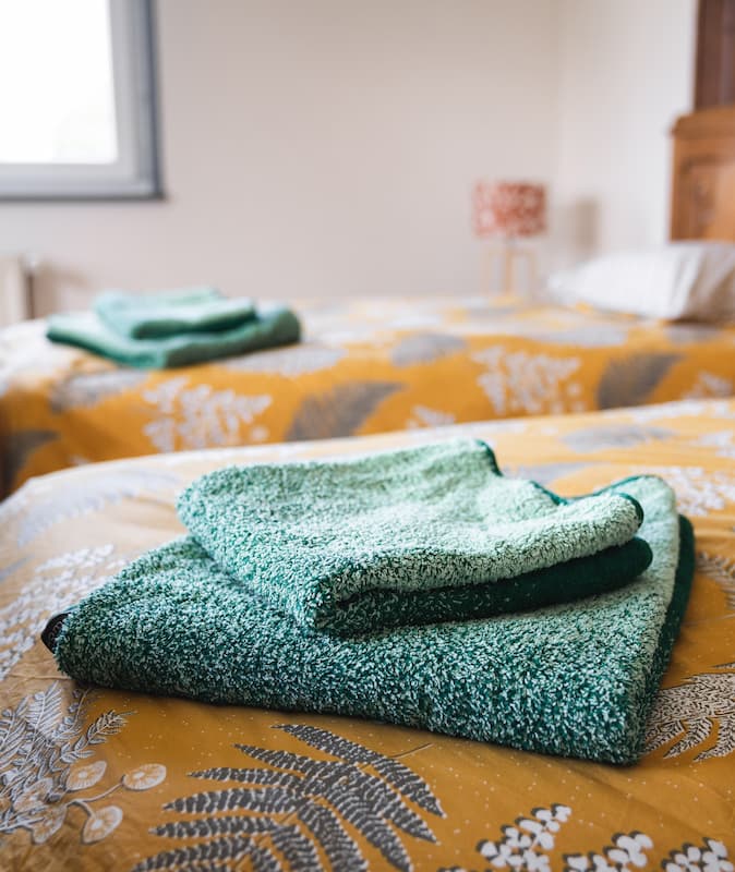 Serviettes fournies Chez Maidala gîte airbnb à Colmar Alsace
